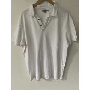 Method Men’s XXL White Casual Polo Shirt 100% Cotton Short Sleeve Pullover